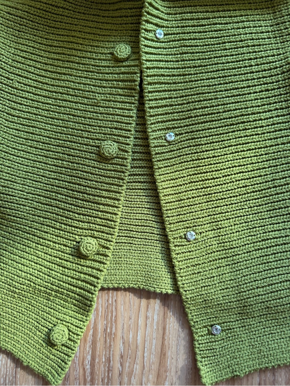 Zara Lime Green Ribbed Short-Sleeve Button Cardigan - Picture 4 of 6
